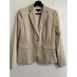 Ann Taylor Blazer 0 Tan Beige  Business Casual Office Secretary Preppy Punk H12